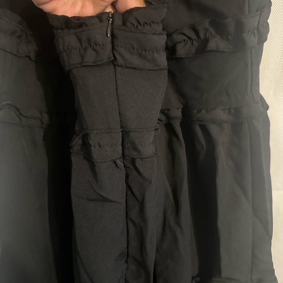 Black Dress with V Neck Ruffled Hem and Spaghetti Straps - Picture 4 of 7